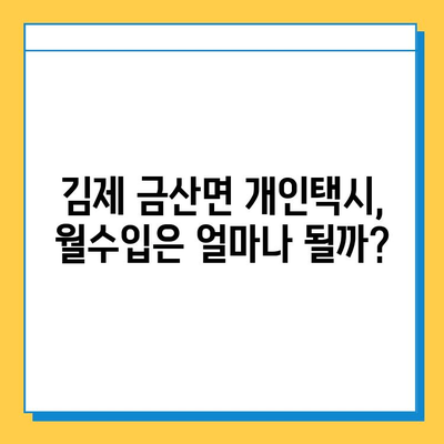 전라북도 김제시 금산면 개인택시 면허 매매 가격 및 자격 조건| 오늘 시세, 넘버값, 월수입, 양수교육 | 상세 분석 및 정보