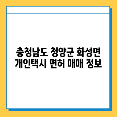 충청남도 청양군 화성면 개인택시 면허 매매 가격| 오늘 시세 (번호판, 넘버값) | 자격조건, 월수입, 양수교육