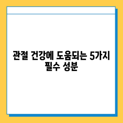 관절 연골 건강, 영양제 선택 가이드| 효과적인 제품 고르는 5가지 기준 | 관절 건강, 연골 재생, 영양제 추천, 건강 관리,  관절 통증 완화