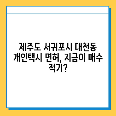 제주도 서귀포시 대천동 개인택시 면허 매매 가격| 오늘 시세 확인 & 양수 교육 정보 | 번호판, 넘버값, 자격조건, 월수입