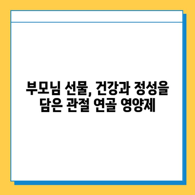 부모님 건강 선물, 관절 연골 영양제 추천 가이드 | 나이든 부모님, 관절 건강, 연골 건강, 선물 추천