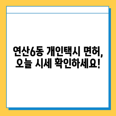 부산 연제구 연산6동 개인택시 면허 매매 가격 오늘 확인하세요! | 번호판, 넘버값, 자격조건, 월수입, 양수교육