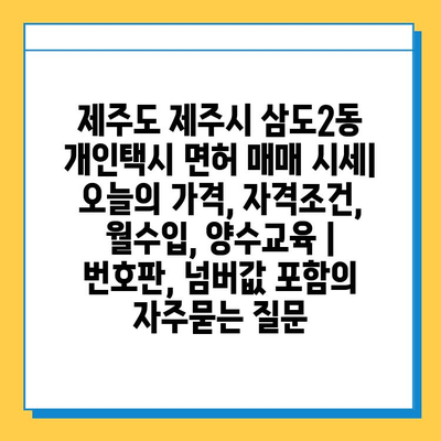 제주도 제주시 삼도2동 개인택시 면허 매매 시세| 오늘의 가격, 자격조건, 월수입, 양수교육 | 번호판, 넘버값 포함