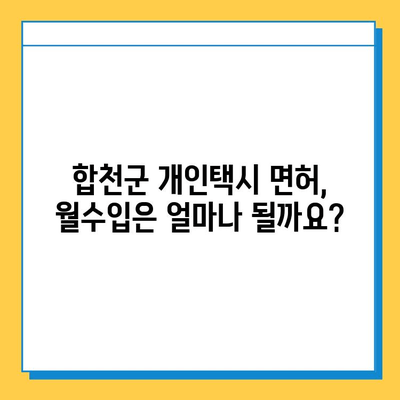 합천군 개인택시 면허 매매, 오늘 시세는? | 가격, 번호판, 자격조건, 월수입, 양수교육