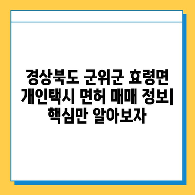 경상북도 군위군 효령면 개인택시 면허 매매 가격| 오늘 시세 확인 및 양수 교육 정보 | 번호판, 넘버값, 자격조건, 월수입