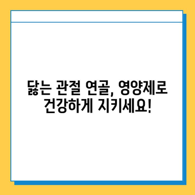 관절 연골, 제대로 챙기려면? 현명한 영양제 선택 가이드 | 관절 건강, 연골 재생, 영양제 추천