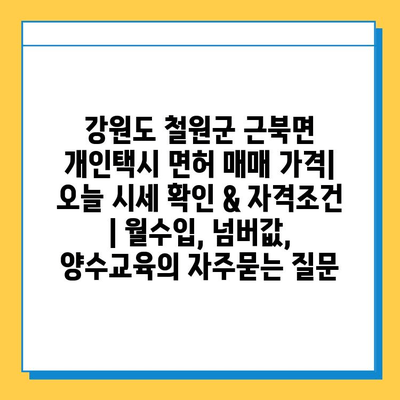 강원도 철원군 근북면 개인택시 면허 매매 가격| 오늘 시세 확인 & 자격조건 | 월수입, 넘버값, 양수교육