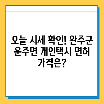 전라북도 완주군 운주면 개인택시 면허 매매 가격| 오늘 시세 확인 & 자격조건 | 월수입 | 양수교육