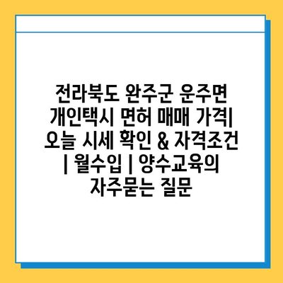 전라북도 완주군 운주면 개인택시 면허 매매 가격| 오늘 시세 확인 & 자격조건 | 월수입 | 양수교육