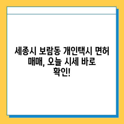 세종시 보람동 개인택시 면허 매매 가격| 오늘 시세 확인 & 자격조건 | 월수입 | 양수교육