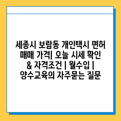 세종시 보람동 개인택시 면허 매매 가격| 오늘 시세 확인 & 자격조건 | 월수입 | 양수교육