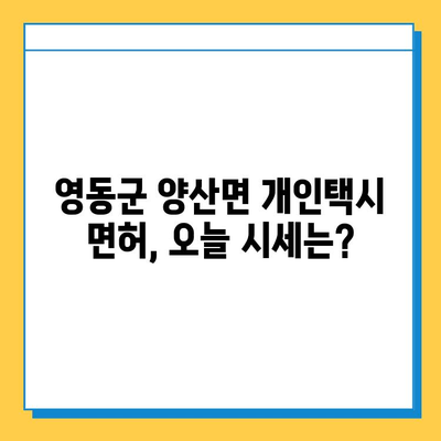 충청북도 영동군 양산면 개인택시 면허 매매 가격| 오늘 시세 확인 및 양수 교육 정보 | 번호판, 넘버값, 자격조건, 월수입