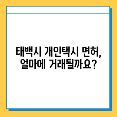 강원도 태백시 황연동 개인택시 면허 매매 가격| 오늘 시세, 번호판 가치, 자격 조건, 월수입, 양수 교육 | 상세 가이드