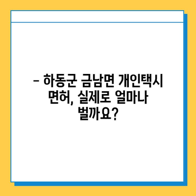 하동군 금남면 개인택시 면허 매매 가격 & 자격조건 완벽 가이드 | 오늘 시세, 넘버값, 월수입, 양수교육