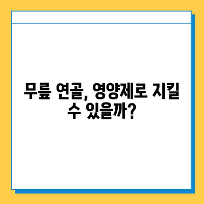 무릎 연골 건강, 영양제로 지킬 수 있을까? | 추천 제품 & 효과 비교 분석