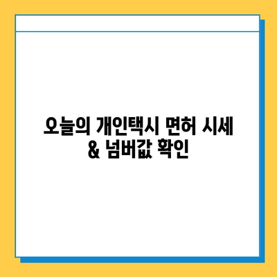 제주도 서귀포시 중문동 개인택시 면허 매매 가격| 오늘 시세 & 넘버값 | 자격조건, 월수입, 양수교육