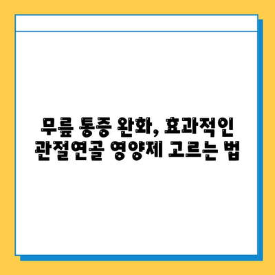 무릎 통증 완화를 위한 관절연골영양제 추천 가이드 | 무릎 통증, 연골 건강, 관절 건강, 영양제 추천