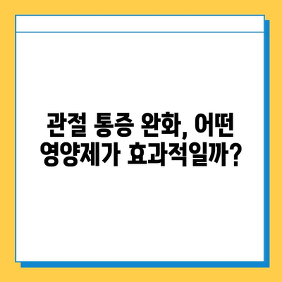 무릎 연골 건강을 위한 영양제 선택 가이드| 관절 통증 완화에 효과적인 성분 비교 | 관절 통증, 연골 재생, 영양제 추천, 건강 정보