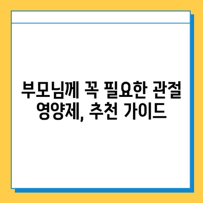 부모님 건강 선물, 효과적인 관절 영양제 추천 가이드 | 부모님 선물, 관절 건강, 영양제 추천, 효능 비교