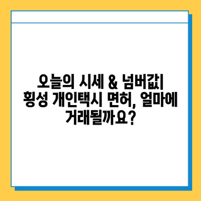 강원도 횡성군 청일면 개인택시 면허 매매 시세 & 정보 | 오늘 가격, 넘버값, 자격조건, 월수입, 양수교육