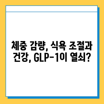 GLP-1 식욕 억제제와 다이어트 식품| 효과적인 체중 감량 전략 | 비만, 체중 관리, 식욕 조절, 건강