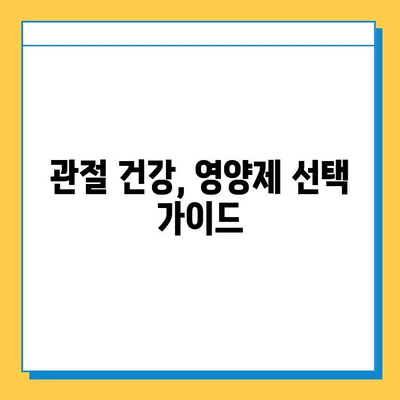 관절 통증과 무릎 연골 건강, 영양제로 지켜보세요| 효과적인 성분과 선택 가이드 | 관절 건강, 영양제, 무릎 통증, 연골 재생