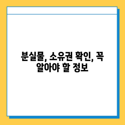 분실물 찾기| 소유권 확인, 이렇게 하면 됩니다! | 분실물, 소유권, 증명, 확인 방법, 절차