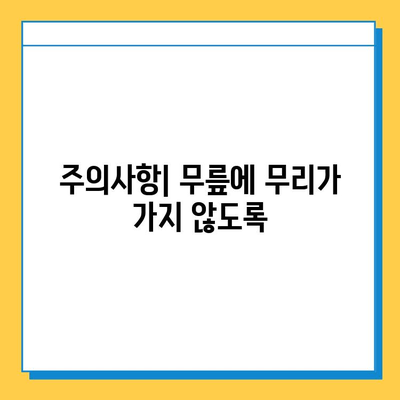 무릎 연골 주사 및 수술 후, 지속적인 관리로 건강 되찾기 | 재활 운동, 주의사항, 전문가 도움