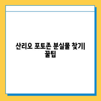 산리오 포토존에서 분실물 찾기| 꿀팁 & 주의사항 | 분실물, 찾기, 안내, 팁