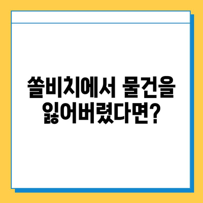 쏠비치 분실물센터 이용 완벽 가이드 | 분실물 신고, 찾는 방법, 주의 사항