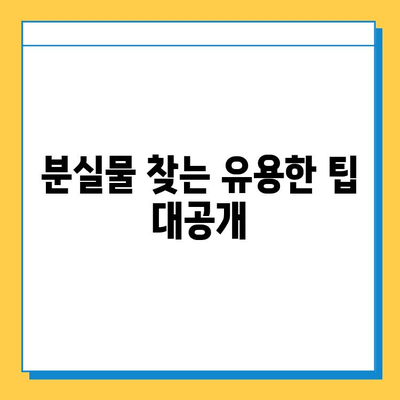 분실물 찾기, 이렇게 하면 빨라요! | 분실물 처리 기간, 접수 방법, 유용한 팁