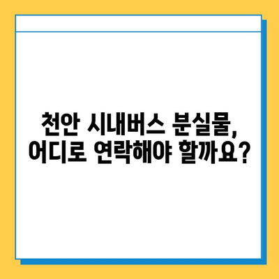 천안 시내버스에서 물건을 잃어버렸다면? | 분실물 찾는 방법 총정리