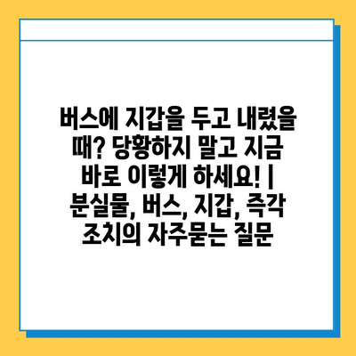 버스에 지갑을 두고 내렸을 때? 당황하지 말고 지금 바로 이렇게 하세요! | 분실물, 버스, 지갑, 즉각 조치