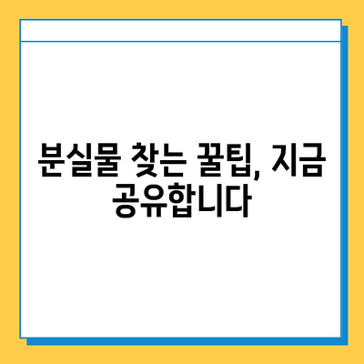 분실물 찾기| 희망을 잃지 마세요! | 분실물 찾는 방법, 효과적인 전략, 성공 사례