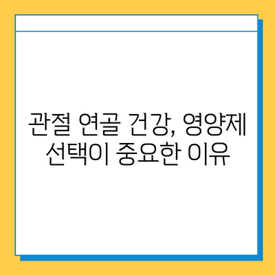 관절 연골 건강, 영양제 선택이 중요한 이유 | 관절 건강, 연골 보호, 영양제 추천, 건강 정보