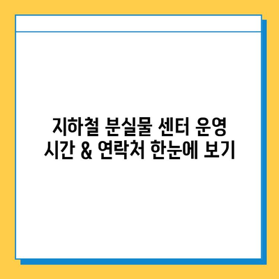 지하철 분실물 찾기 완벽 가이드| 센터 운영 현황 & 찾는 방법 | 분실물센터, 지하철, 분실물, 찾는법, 안내