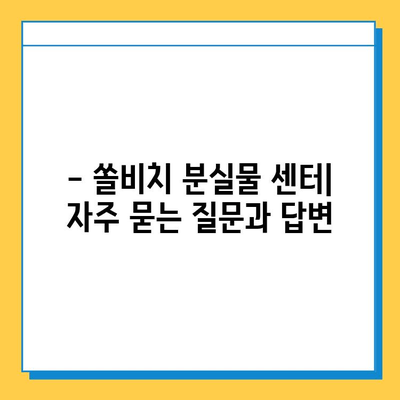 쏠비치에서 물건을 잃어버렸나요? 분실물 센터 이용 가이드 | 유실물 보관, 찾기 방법, 연락처