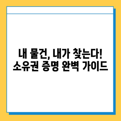 분실물 찾기 성공의 지름길| 소유권 확인 필수 체크리스트 | 분실물, 소유권 증명, 찾는 방법