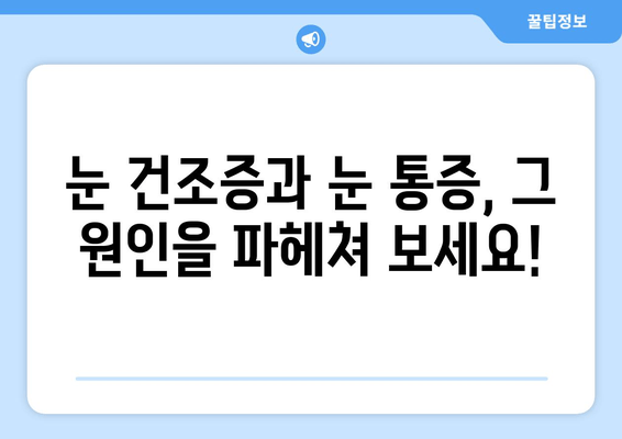 눈 건조증과 눈 통증, 왜 생길까요? | 원인과 관리법 완벽 가이드