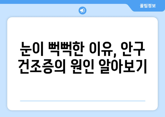 눈이 뻑뻑하고 아픈 당신을 위한 안내| 안구 건조증과 눈 통증의 원인과 관리법 | 눈 건조증, 안구 통증, 관리, 치료, 증상