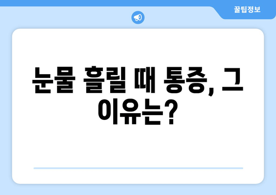 눈물 흘릴 때 생기는 통증, 왜 그럴까요? 원인과 대처법 총정리 | 눈물 통증, 눈물샘 염증, 눈 건조증, 눈물샘 막힘