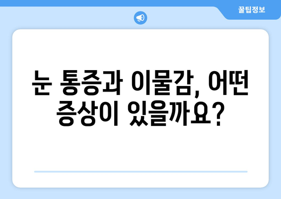 눈에 이물감과 통증? 원인 파악부터 해결까지 | 눈 통증, 이물감, 원인, 증상, 치료, 예방