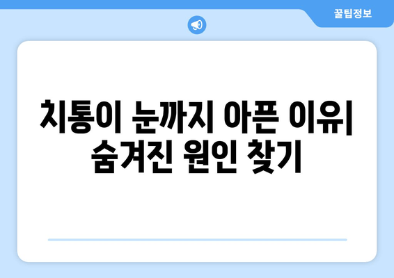 치통, 광대뼈 통증, 눈 통증| 연관성과 원인 파헤치기 | 통증, 원인, 치료