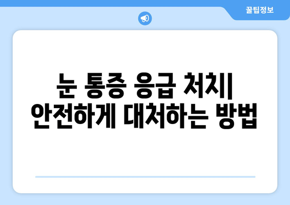 갑작스러운 눈 통증, 원인과 치료 병원 찾기 | 급성 눈 통증 증상, 응급 처치, 안과 진료