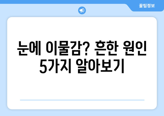 눈에 이물감, 5가지 원인과 해결 방법 | 눈 이물감, 눈 충혈, 눈 가려움, 눈 비비기, 눈 건강