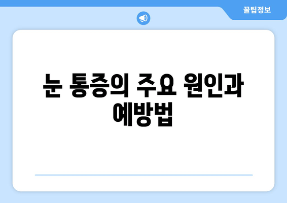 눈 통증, 절대 피하는 11가지 방법 | 눈 건강, 안구 건조증, 눈 피로, 시력 보호