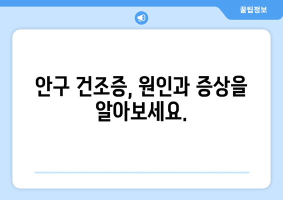 눈 통증의 다른 원인? 안구 건조증, 이렇게 해결하세요! | 눈 통증, 안구 건조증, 원인, 해결 방법, 증상