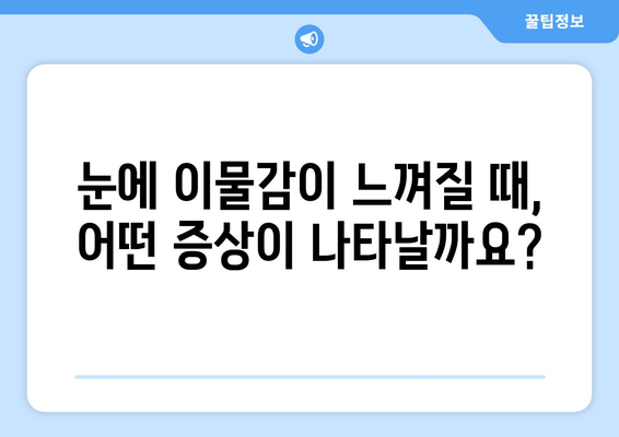 눈에 이물감? 원인과 이물질 종류 알아보기 | 눈, 이물질, 자극, 증상, 관리, 치료