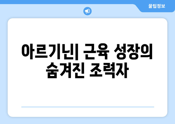 아르기닌과 운동| 근육 성장과 회복을 위한 과학적 접근 | 아르기닌 효능, 운동 보충제, 근육 증진, 운동 회복