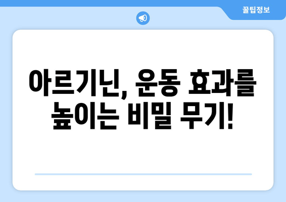 아르기닌, 운동 전 섭취하면 좋은 이유 5가지 | 근육 성장, 운동 효과 증진, 혈류 개선